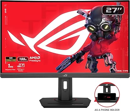 ASUS ROG Strix XG27WCS 27" Full HD 1920x1080 Fast VA Curved Gaming Monitor 280Hz