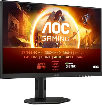 AOC Q27G4XF 27" QHD 2560x1440 Fast IPS Gaming Monitor 180Hz