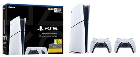 Sony PlayStation 5 Slim 1TB Digital Edition, 2 DualSense Controller