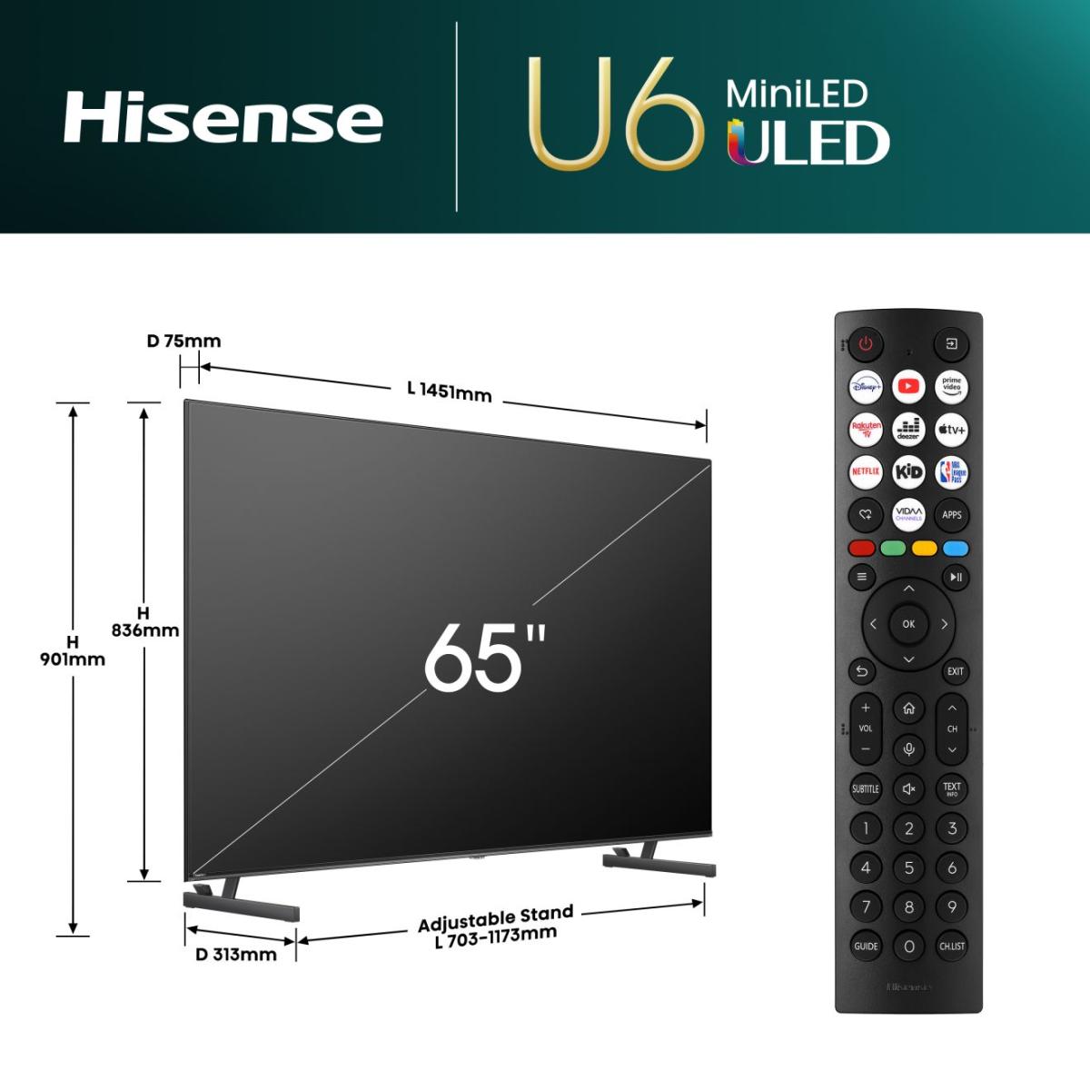 Hisense 65U6NQ 65" Mini-LED QLED 4K UHD Smart TV