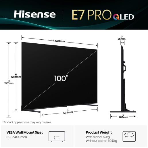 Hisense 100E7Q PRO 100" QLED Smart TV