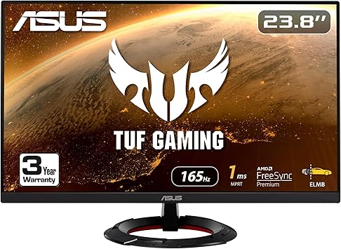ASUS TUF Gaming VG249Q1R 23.8" Full HD 1920x1080 IPS Gaming Monitor 165Hz