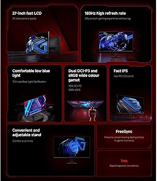Xiaomi G27Qi 27" QHD 2560x1440 IPS Gaming Monitor 180Hz