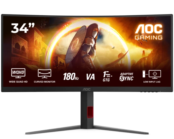 AOC CU34G4 / 34", 3440x1440, Fast VA, 180Hz Zakrivljeni Gaming Monitor