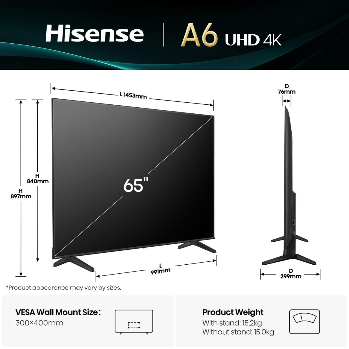 Hisense 65A6Q 65" 4K UHD Smart LED TV