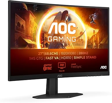 AOC C27G4ZXE 27" Full HD 1920x1080 VA Curved Gaming Monitor 280Hz