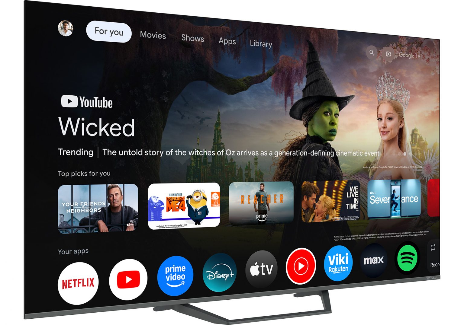 Tesla Q65E655GUS QLED TV 65" 4K UHD Google TV Frameless