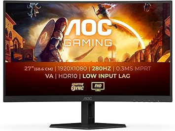 AOC C27G4ZXE 27" Full HD 1920x1080 VA Curved Gaming Monitor 280Hz