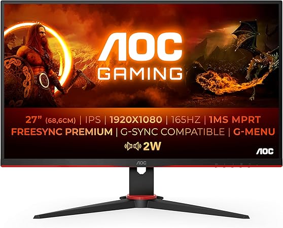 AOC 27G2SPAE/BK 27" Full HD 1920x1080 IPS Gaming Monitor 165Hz