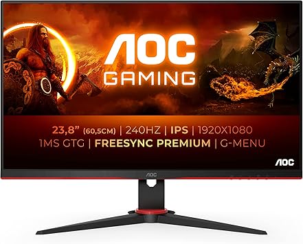 AOC 24G2ZE 23.8" Full HD 1920x1080 Fast IPS Gaming Monitor 240Hz