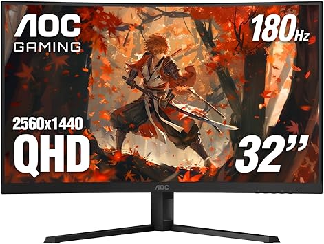 AOC CQ32G4VE 31.5" QHD 2560x1440 VA Curved Gaming Monitor 180Hz