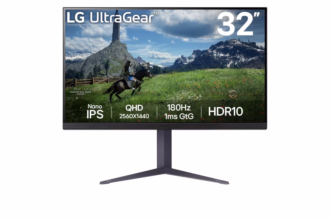 LG 32GS85Q-B / 31.5", 2560x1440, Nano IPS, 180Hz Gaming Monitor