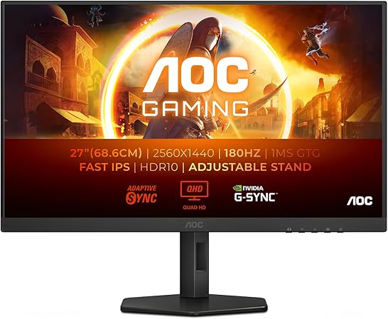 AOC Q27G4XF 27" QHD 2560x1440 Fast IPS Gaming Monitor 180Hz