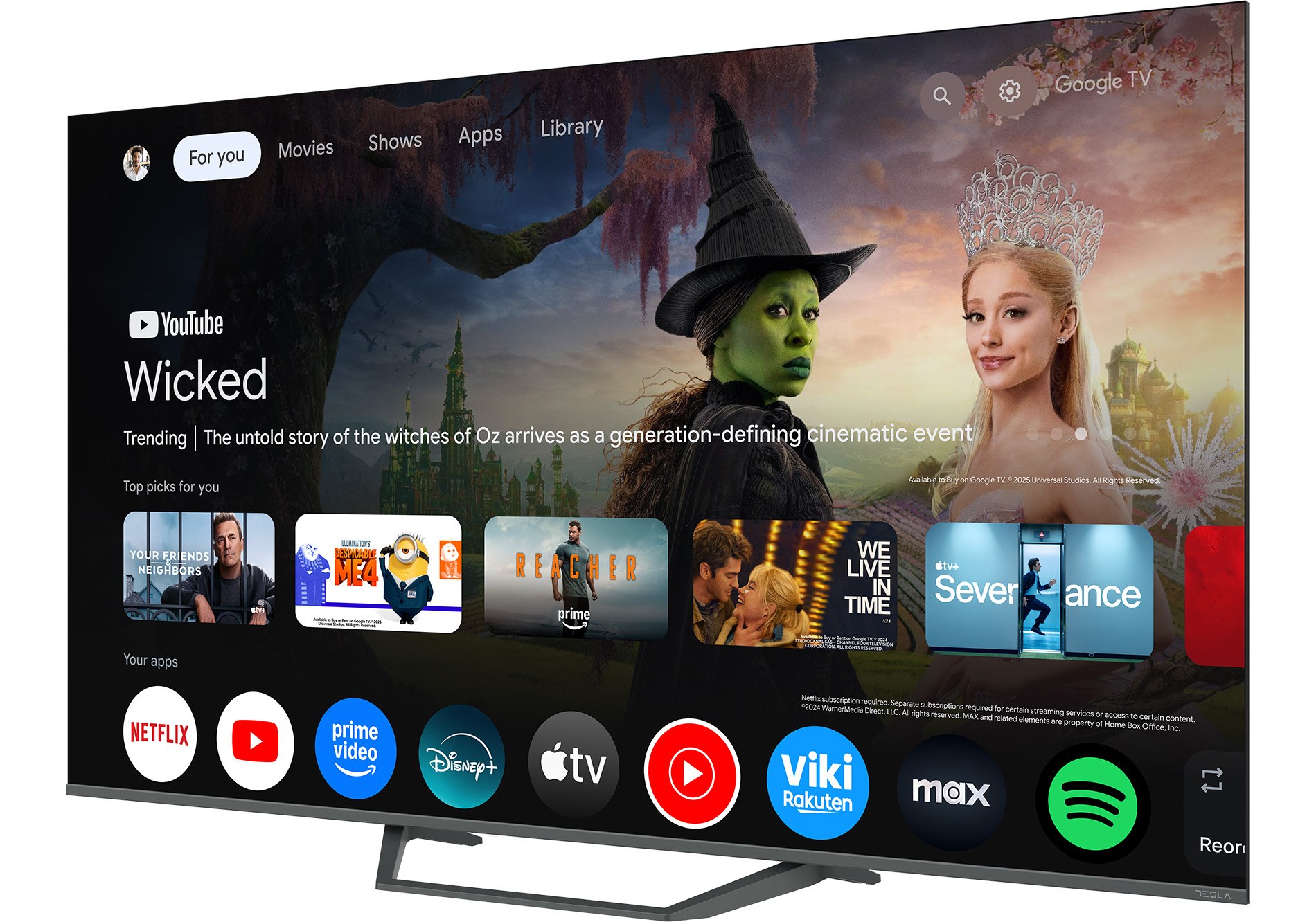 Tesla Q65E655GUS QLED TV 65" 4K UHD Google TV Frameless