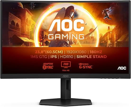 AOC 24G4XE 23.8" Full HD 1920x1080 Fast IPS Gaming Monitor 180Hz